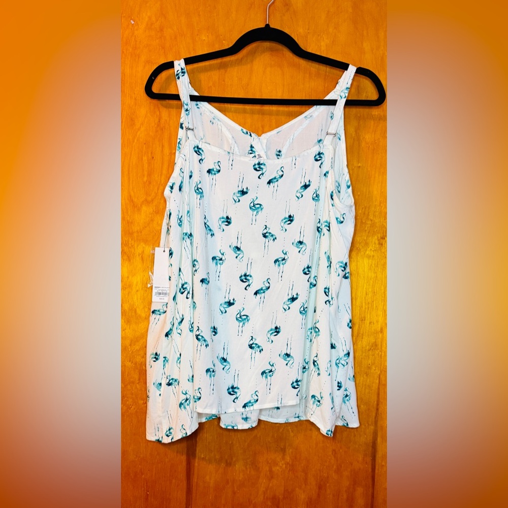 Sonoma White and Blue Flamingo Camisole - Picture 2 of 5